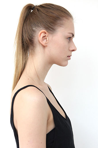 Close-up profile shot Sample of a model snapshot for a girl
