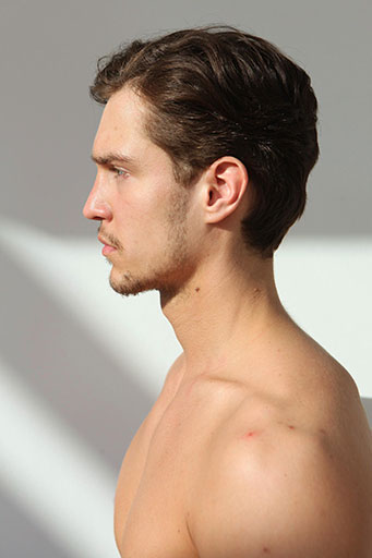 Close-up profile shot Sample of a model snapshot for a guy